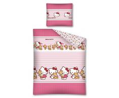 Hello Kitty Biancheria da letto, biancheria da letto 140 x 200 cm, Cuscino 70 x 90 cm 100% cotone