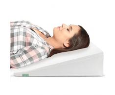 DYNMC you Cuscino a Cuneo per Letto e Divano, Sonno Rilassante, 90 cm - Qualità Premium, OEKO-TEX, Compatto Cuscino da Lettura Super Morbido in Bianco