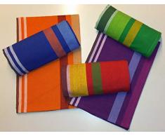 SpazioTessile Set 9 Strofinacci Asciugapiatti 50x70 Multicolore Tinti in Filo 100% Cotone Klut