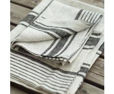 Linenme Asciugamano da bagno in lino nero Provenza 100 x 145 cm, Fatto in Europa, telo da bagno, biancheria europea, lavaggio in lavatrice, super assorbente