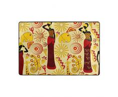 BALII - Tappeto a tema africano, morbido, per soggiorno, camera da letto, 92 x 61 cm