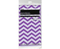 Unique Party 50375 - Tovaglia Plastificata con Gallone Viola