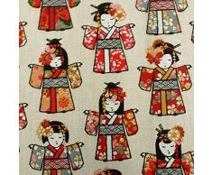 Werthers Stoffa al metro in cotone Geisha giapponese, decorazione giapponese