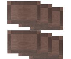 Borlans tovagliette all’americana PVC Tovagliette da tavola Non-scivolose Resistenti al calore Tovagliette in vinile set da 6