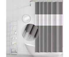 Sanitary Tenda Doccia Impermeabile con Ganci, Resistente Alle Muffe, Antibatterico, Facile da Pulire, Tende da Doccia Lavabili per il Bagno, Dimensioni 70 x 78 Pollici (Grigio Impiombato)