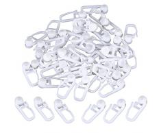 Tenda Binario Ganci Clip per Tende in Plastica per Tenda a Binario, Confezione da 50 (Clips)