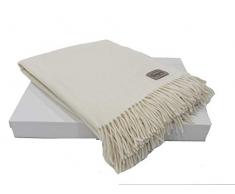 RITUAL Plaid in Puro Cashmere cm 130x185 di SOMMA - Bianco