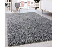 Shaggy - Tappeto A Pelo Lungo in Diversi Colori E Misure, Dimensione:160x220 cm, Colore:Grigio