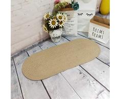 Liveinu Tappeto di Juta Tappeto Cucina Antiscivolo Tappetini da Cucina Tappeti Antiscivolo Tappeto Tappeto Runner Scendiletto Moquette in Soggiorno Zerbino 50x100cm Ovale