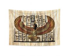 YONGFOTO 100x70cm Antico Egitto Arazzo Faraone Regina con le ali Geroglifici Papiro Simbolo Antica civiltà Appeso a parete Arazzi per Casa Parete Decor Tovaglia Coperta