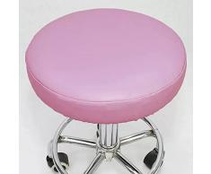 EN AyuL Cuscino rotondo per sgabello da bar, impermeabile, in pelle PU, protezione per sedia e sgabello, lavabile, antiscivolo (1 pezzo - 33 cm, rosa)