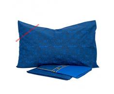 Inter Completo Letto, Cotone, Nero/Blu, 150 x 295 cm/90 x 200 cm/52 x 80 cm
