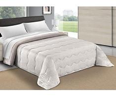 trapunta piumone invernale imbottito matrimoniale/ singolo / piazza e 1/2 stampa moderna Borbon Style (beige, matrimoniale)