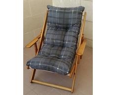 POLTRONA SEDIA SDRAIO RELAX 3 POSIZIONI IN LEGNO PIEGHEVOLE CUSCINO IMBOTTITO H 100 Centimeter SOGGIORNO CUCINA SALONE DIVANO ARMCHAIR SOFA' 380076