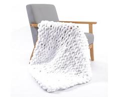 XZSBDXHH Hand Coperta Lavorata a Maglia Grossa Lana Coperta Calda e Accogliente Fatta a Mano allUncinetto Maglieria per Divano Letto Sedia Tappeto per Animali Domestici (H 120x180cm)