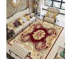 Tappeti Design per La Casa Durevole Sala Soggiorno Tappetti Tappeto Decorativo antimacchia con Motivo Floreale Vintage Rosso Beige Geometrico Tapetti Rosso 200X280CM