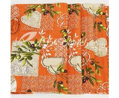 Set 10 strofinacci Lazzise - canovacci da cucina cm 50x70 - 100% Cotone Made in Italy - Arancio