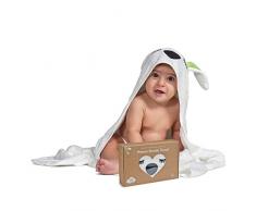 NEENY Asciugamano bambino con cappuccio ultra morbido 100% naturale cotone bambù accappatoio neonati e disegni di animali Super assorbente 90x90 cm per bambini e bambine. Salvietta inclusa