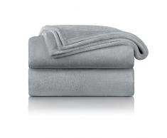 Blumtal - Coperta Plaid Morbida 270 x 230 cm - Coperta Pile, Plaid Divano Super Morbida, Coperta Fluffy di Alta Qualità, certificata OKEO-Tex, Grigio