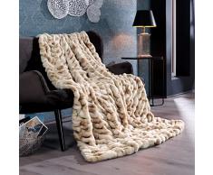 Delindo Lifestyle® Coperta in pelliccia sintetica Oxford, soffice, 150 x 200 cm, colore: crema beige