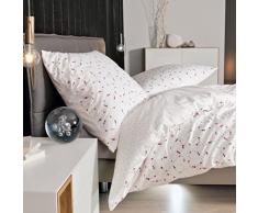 Janine biancheria da letto in flanella Davos, 6483-01, Cotone, violett, 135x200 + 1 x 80x80