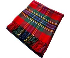 I LUV LTD 100% Lana Dagnello Plaid Caldo e Morbido Tiro Coperta Tartan Scozzese Maclean Duart Coperta da Viaggio Tappeto di Lana