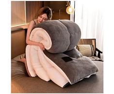 BDMFJY Nucleo Trapunta Invernale, Cristallo Velluto + Similpelle Doppia Cashmere Imitazione Agnello Trapunta, Imbottitura in Cotone Pieno, Imbottita Calda Coperta,Grigio,150x200cm(2.5kg)