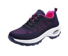 Scarpe da Ginnastica Donna Sneakers Suola Morbida Cuscino dAria Scarpe da Corsa Casual Lace Up Scarpe Sportive Moda Mesh Antiscivolo Scarpe da Camminata Shock Assorbing Outdoor per Le Donne