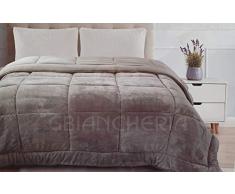 GBiancheria Trapunta Piumone in Velluto Pelliccia Microfibra Anallergica Invernale Heidi Grigio (260x260cm)