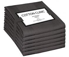 Clinica di Cotone Set di 6 Strofinacci, Lavabili in Lavatrice Strofinacci Cucina Cotone, Strofinacci Asciugapiatti Assorbenti - 40 x 70 cm Grigio