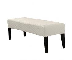 PWZYBXL Jacquard Fodera per Panca, Elastico Fodera per Panca da Pranzo Antiscivolo Copri Panca per Panca da Pranzo Rimovibili Fodera per Panca Anti polvere per Cucina -Bianco A-Taglia unica