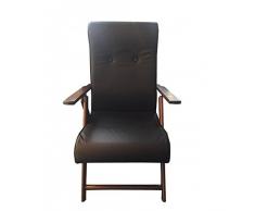 POLTRONA MOLISANA ECOPELLE RECLINABILE RELAX 4 POSIZIONI SEDIA DIVANO SOFà CUSCINO IMBOTTITO (BROWN)