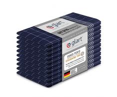 Glart 48BI2 - Set di 10 strofinacci da cucina, 50 x 70 cm, 100% cotone, con certificazione Oeko-TEX Standard 100, colore: blu