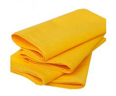 Linenme Tovaglioli in cotone e lino Paula, 49 x 49 cm, 4 pz, colore giallo