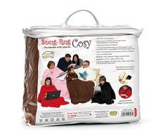 Snug Rug Cosy Coperta Pile con Le Maniche Coperta Indossabile , Plaid coperta in pile fleece con Le Maniche taglia adulto Marrone