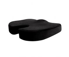HomDSim - Cuscino ortopedico in memory foam per il coccige, per sedie, auto, casa, ufficio, sedili, cuscino massaggiante (Nero)
