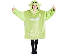 Disney The Mandalorian Felpe con Cappuccio per Ragazzi Felpa Coperta di Pile Oversized di Baby Yoda (Verde)
