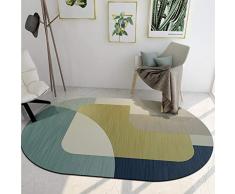 ns HUIPENG Tappeto Rotondo Grande Tappeto Moderno Area Geometrica Soggiorno Camera da Letto Ovale Irregolare Lavabile Antiscivolo Tappeto Non Spargimento Decorazione della Casa 80 * 160CM
