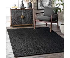 nuLOOM Rigo - Tappeto in juta, tessuto a mano, 3 x 5, colore: Nero