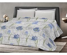 Banzaii Trapuntino Mezza Stagione, Autunnale, Primaverile Copriletto Trapuntato Imbottito Una piazza e mezza 220x260 cm Giovanna Azzurro Made in Italy