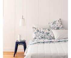 Completo Lenzuola Matrimoniali Zucchi in puro cotone Art. Gillian Con 4 Federe Per Cuscini (Azzurro)