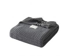 Coperta da Filo Lavorato a Maglia Copriletto Invernale sul Letto Viaggio Aeroplano Divano Plaid Mantas Decorazioni per la casa, Grigio, 150x200 cm