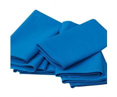 Linenme - Tovaglioli in cotone e lino Paula, 49 x 49 cm, 8 pz, colore azzurro