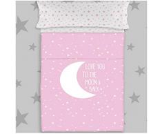 Cotton ARTean Set di Lenzuola per Bambini/Giovani Moon Pink Letto 90 x 190/200. 100% Cotone.