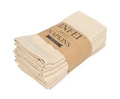 INFEI Tovaglioli di stoffa in cotone e lino tinta unita - Set di 12 (40 x 40 cm) - per eventi e uso domestico (lino)