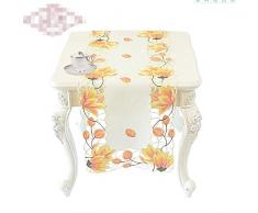 Exquisite Hollow Ricamato Runner da Tavolo Ricamo in Raso Bianco Tavolino da caffè Copertura Decorazione Asciugamano Tavolo da Pranzo Armadio Lungo Decorazione in Tessuto 40x180cm