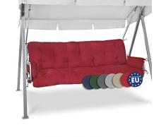 Beautissu Cuscini per dondoli e altalene da Giardino Flair HS - 180x50x8 cm - 2 braccioli e Un soffice Cuscino Grande - Rosso