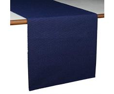 RAJRANG BRINGING RAJASTHAN TO YOU Runner da tavola in Lino Blu - Tessuto di Lino in Cotone per Feste Forniture per la casa Soggiorno Accessori Decorativi per Tavolo da Pranzo 13x72 Pollici (Blu Navy)