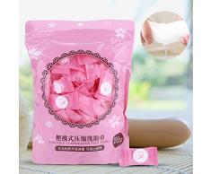 Compressa Asciugamano Asciugamani Usa e Getta,Asciugamano Capsula detergente magica viso Mini Coin Washing Tissue monouso Tessuto non tessuto Tessuti portatili per casa e attività allaperto(100pcs)