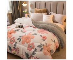 ZTGL Trapunta Invernale Addensare Velluto di Agnello Piumone, 2-5 kg Coperte Pesanti per Letto Matrimoniale Invernale, Biancheria da Letto Duvet in Pile per Casa Camera Letto,O,200x230cm(4kg)